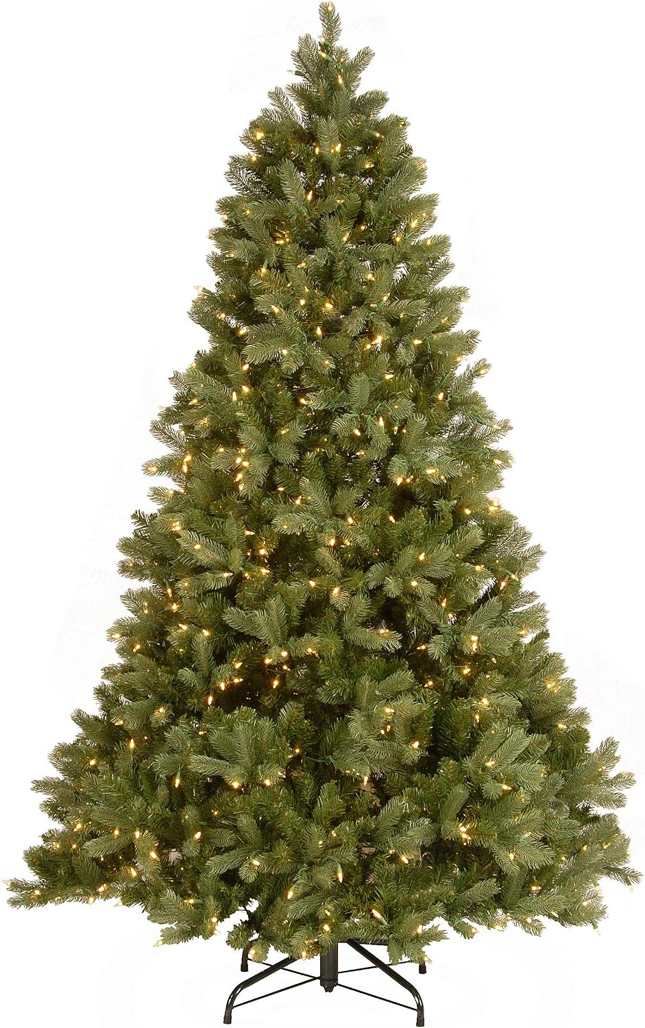NTC 7.5 ft Pre-Lit Downswept Douglas Fir Artificial Christmas Tree, 750 LED Lights, Foot Pedal, 10 Light Functions, 1,867 Tips, Includes Stand