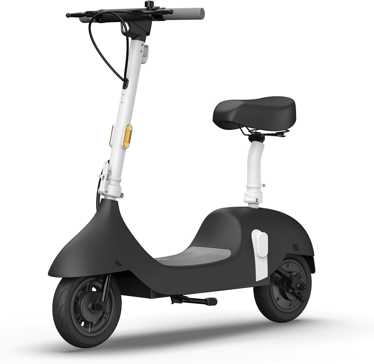 OKAI Electric Scooter with Seat – 750W Motor, 25 Miles Range, 15.5MPH, Retro Style Adult E-Scooter, 10” Tires, Detachable Battery – Black