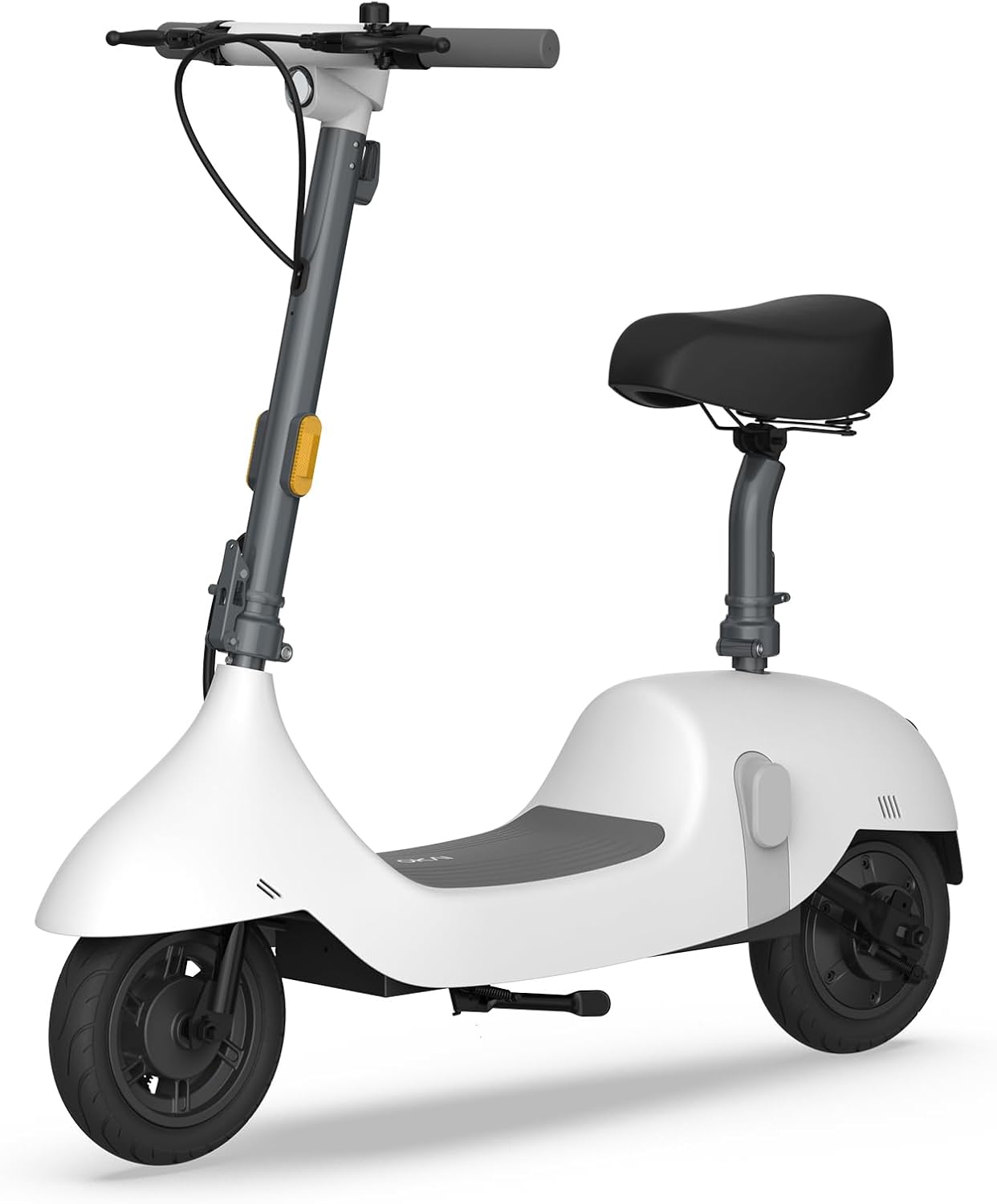 OKAI Electric Scooter with Seat – 750W Motor, 25 Miles Range, 15.5MPH, Retro Style Adult E-Scooter, 10” Tires, Detachable Battery – White