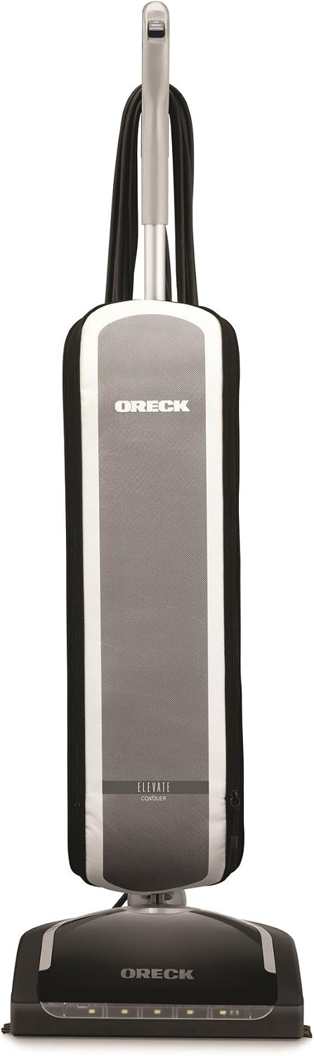 Oreck Elevate Conquer Bagged Upright Vacuum Cleaner, 2 Speed Control with HEPA Media Filtration, Lightweight, 35ft Power Cord, UK30300, Grey
