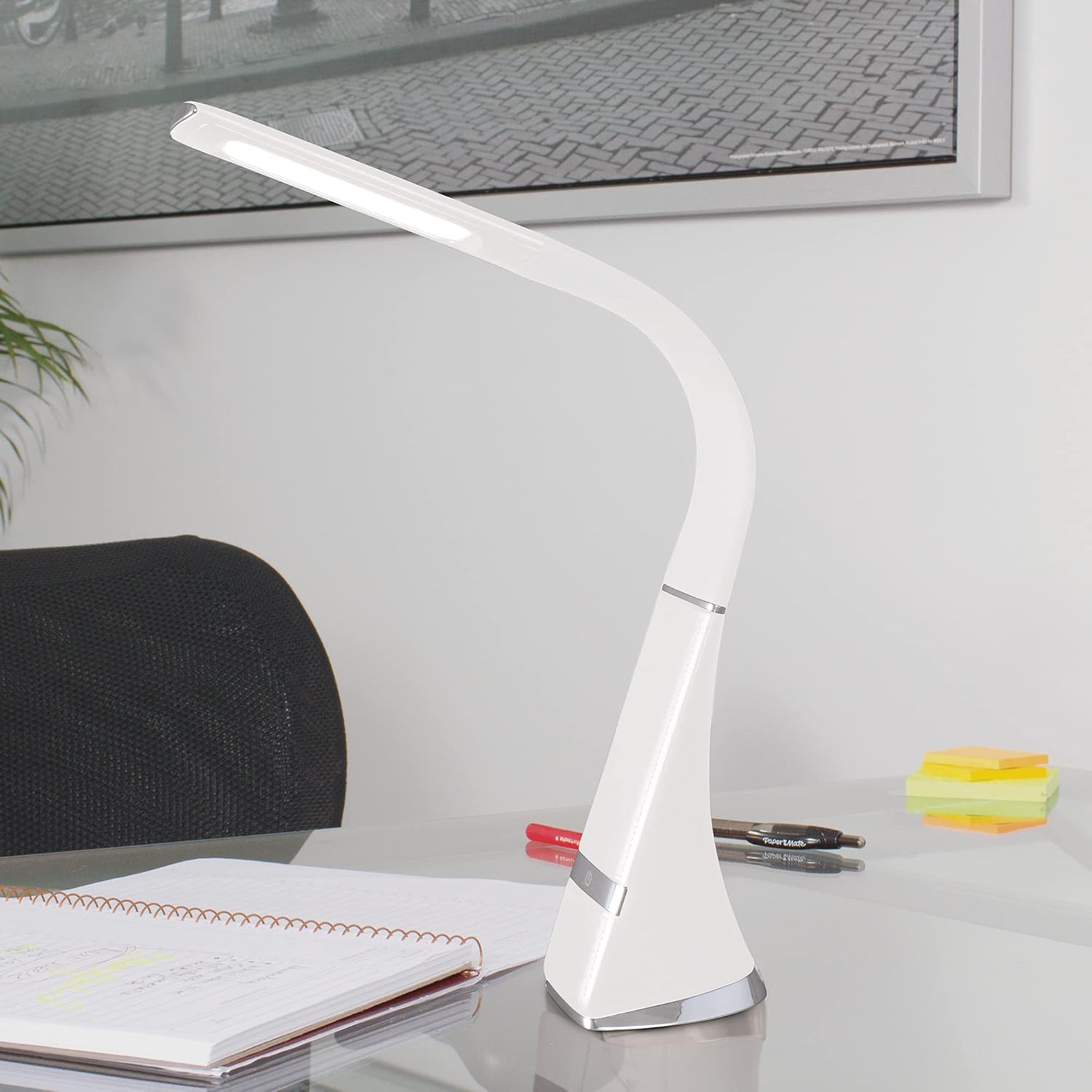 OttLite Recharge LED Desk Lamp with ClearSun LED Technology for Home, Reading, Office & College Dorms – White