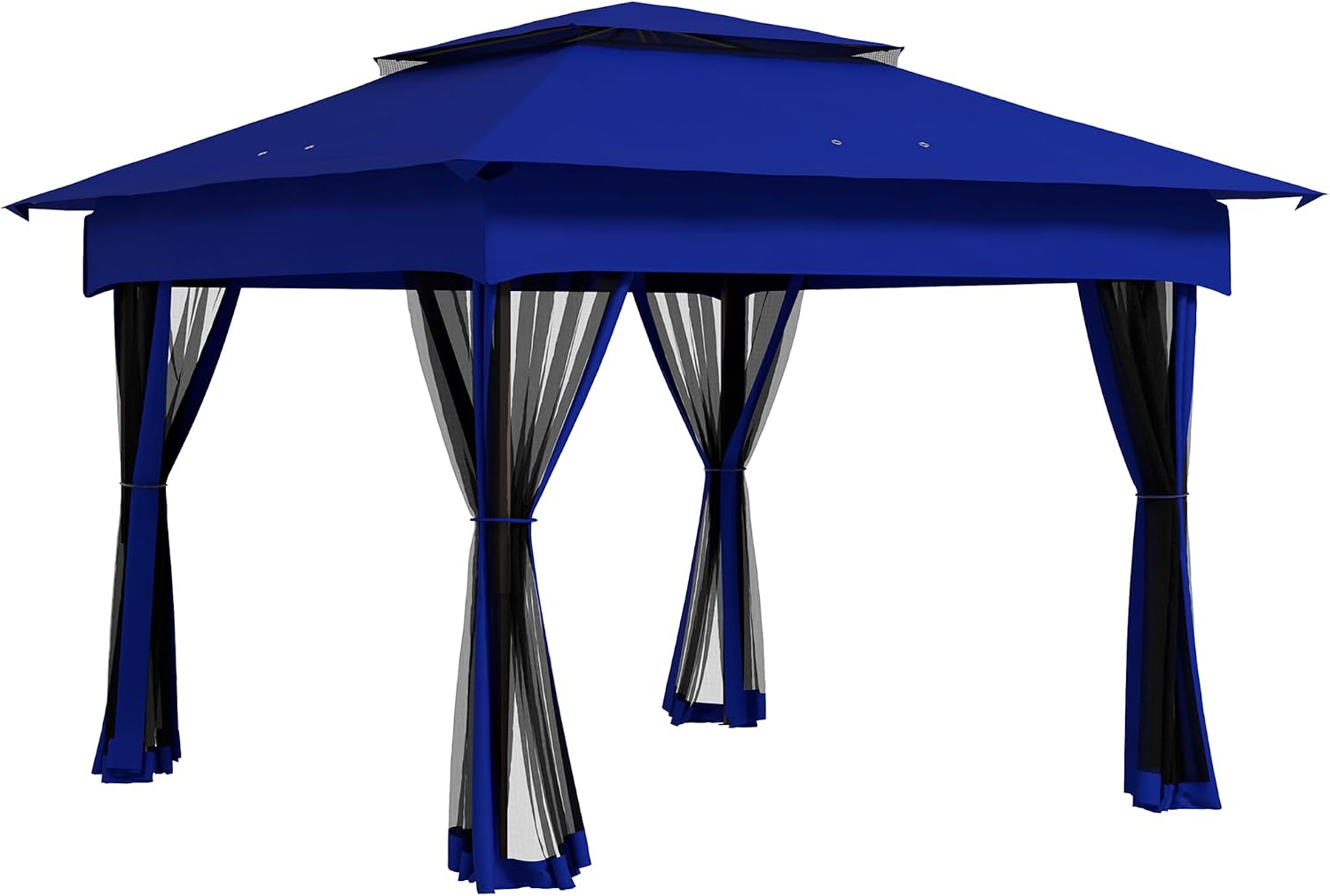 Outsunny 11′ x 11′ Pop Up Canopy, Outdoor Patio Gazebo Shelter with Removable Zipper Netting, Blue