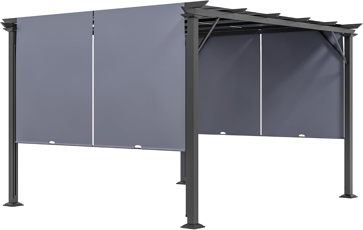 Outsunny 12′ x 10′ Outdoor Retractable Pergola Canopy, Gray