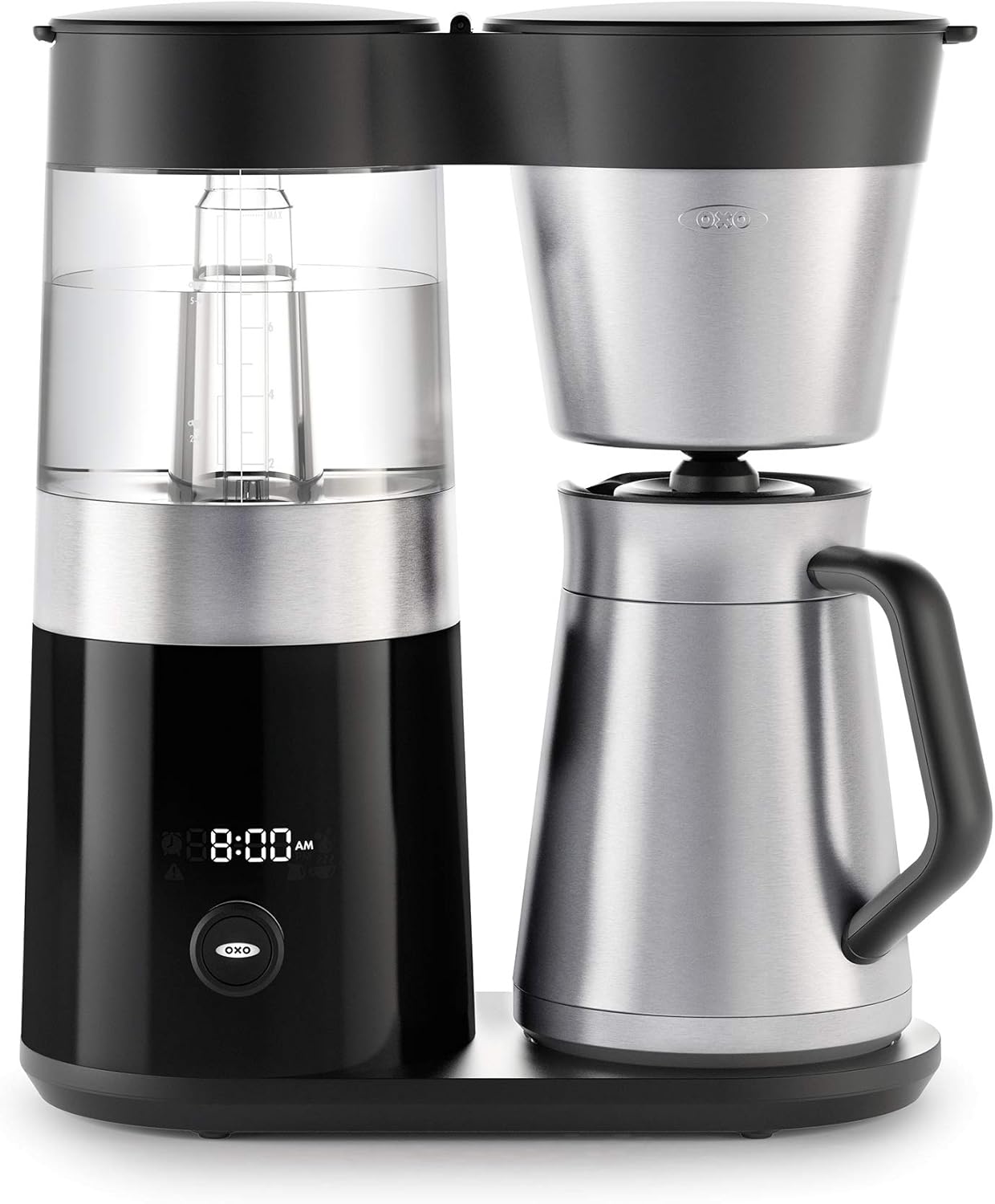 OXO Brew 9 Cup Stainless Steel Coffee Maker, Silver, Black
