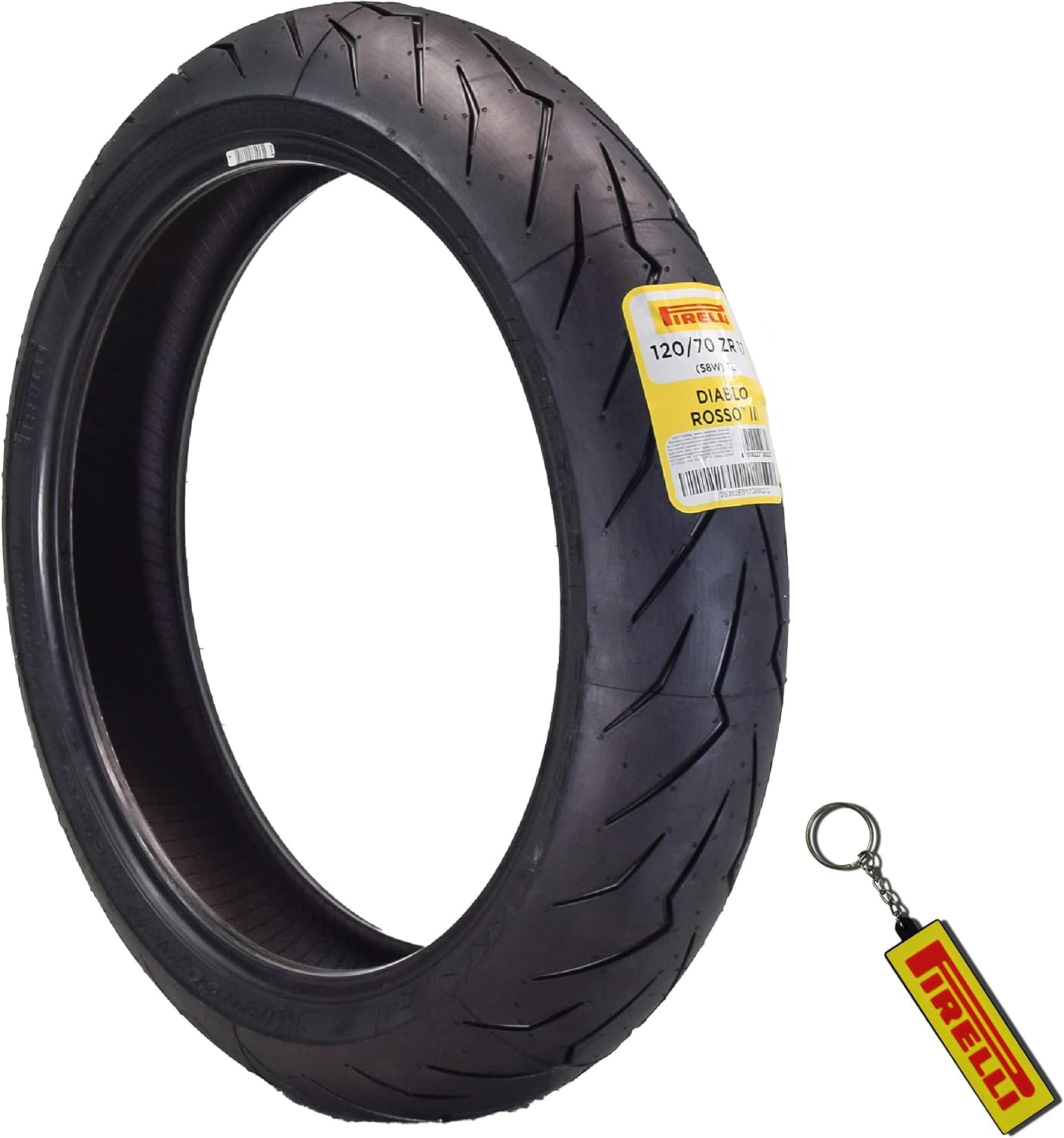 Pirelli Diablo Rosso III 120/70ZR17 58W Rear Motorcycle Tire – High Performance, Durable, & Reliable Tire for Sport/Street Bikes with Keychain