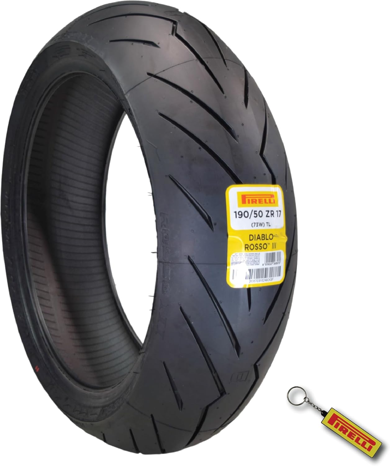 Pirelli Diablo Rosso III 190/55ZR17 73W Rear Motorcycle Tire – High Performance, Durable, & Reliable Tire for Sport/Street Bikes with Keychain