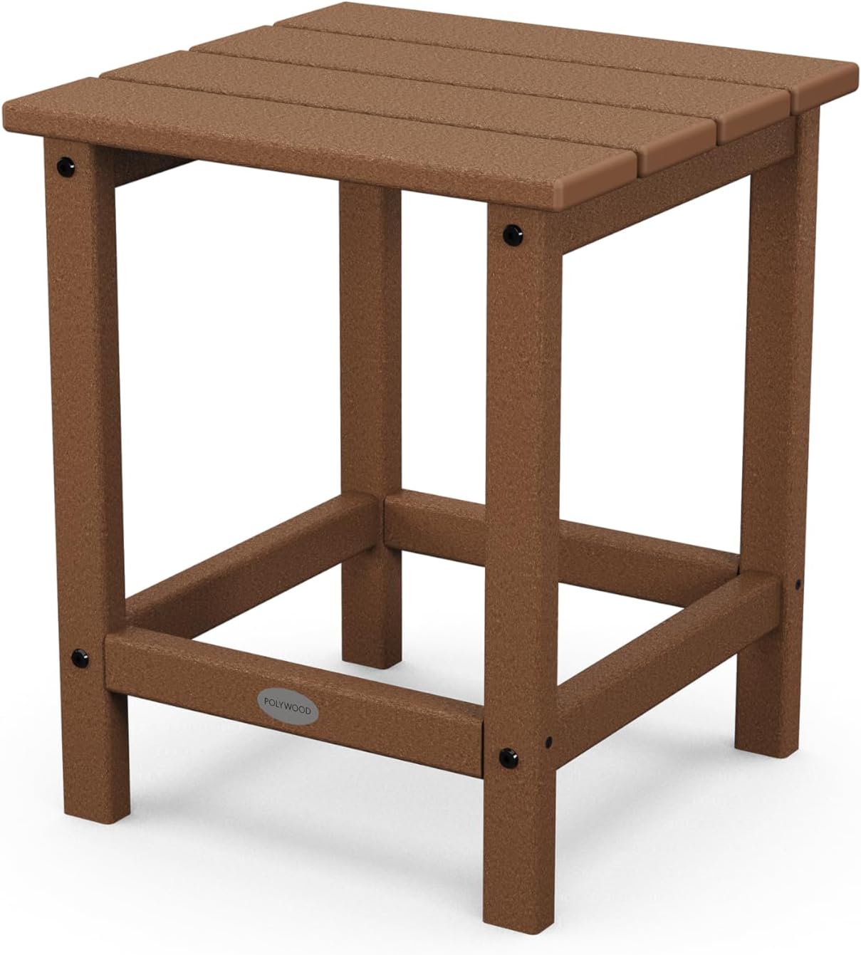 POLYWOOD ECT18TE Long Island 18″ Side Table, Teak