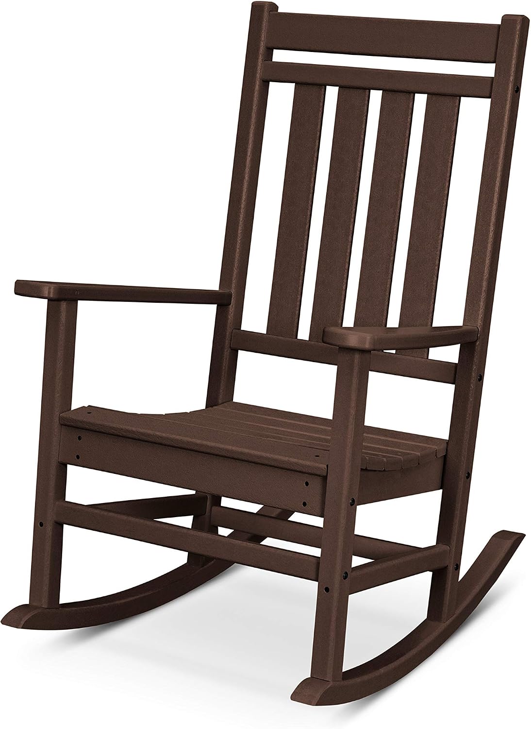 POLYWOOD Estate Rocking Chair, Traditional Outdoor Porch Rocker, HDPE Lumber Patio Furniture, Classic Design for Deck Garden – Mahogany