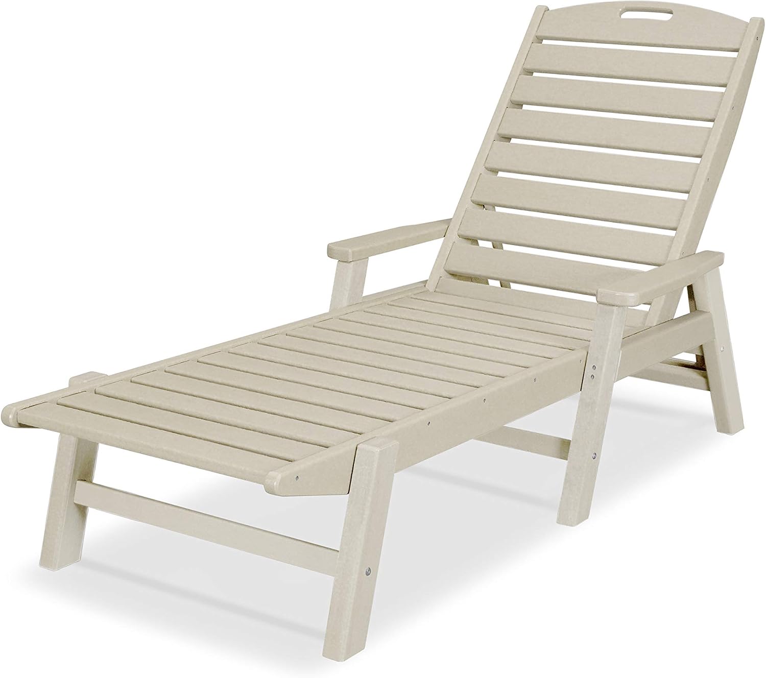 POLYWOOD Nautical Chaise with Arms, Sand