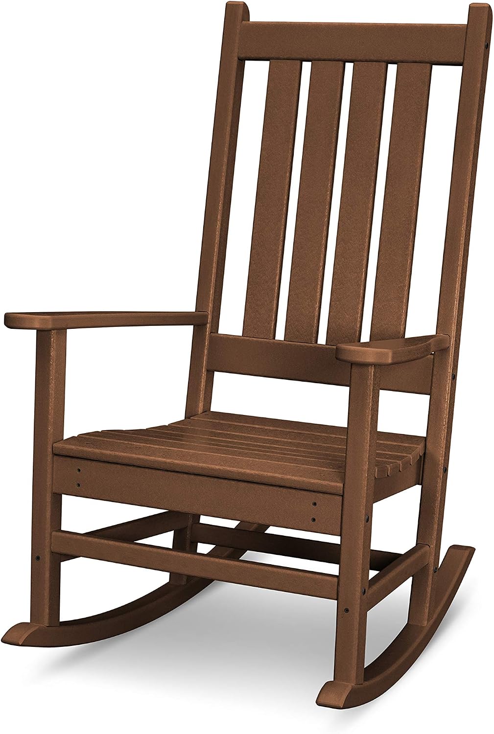 POLYWOOD Vineyard Porch Rocking Chair, HDPE Outdoor Rocker, Patio Furniture – Teak
