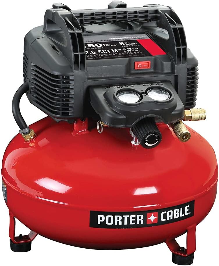 PORTER CABLE Air Compressor, 6-Gallon, Pancake, Oil-Free – C2002