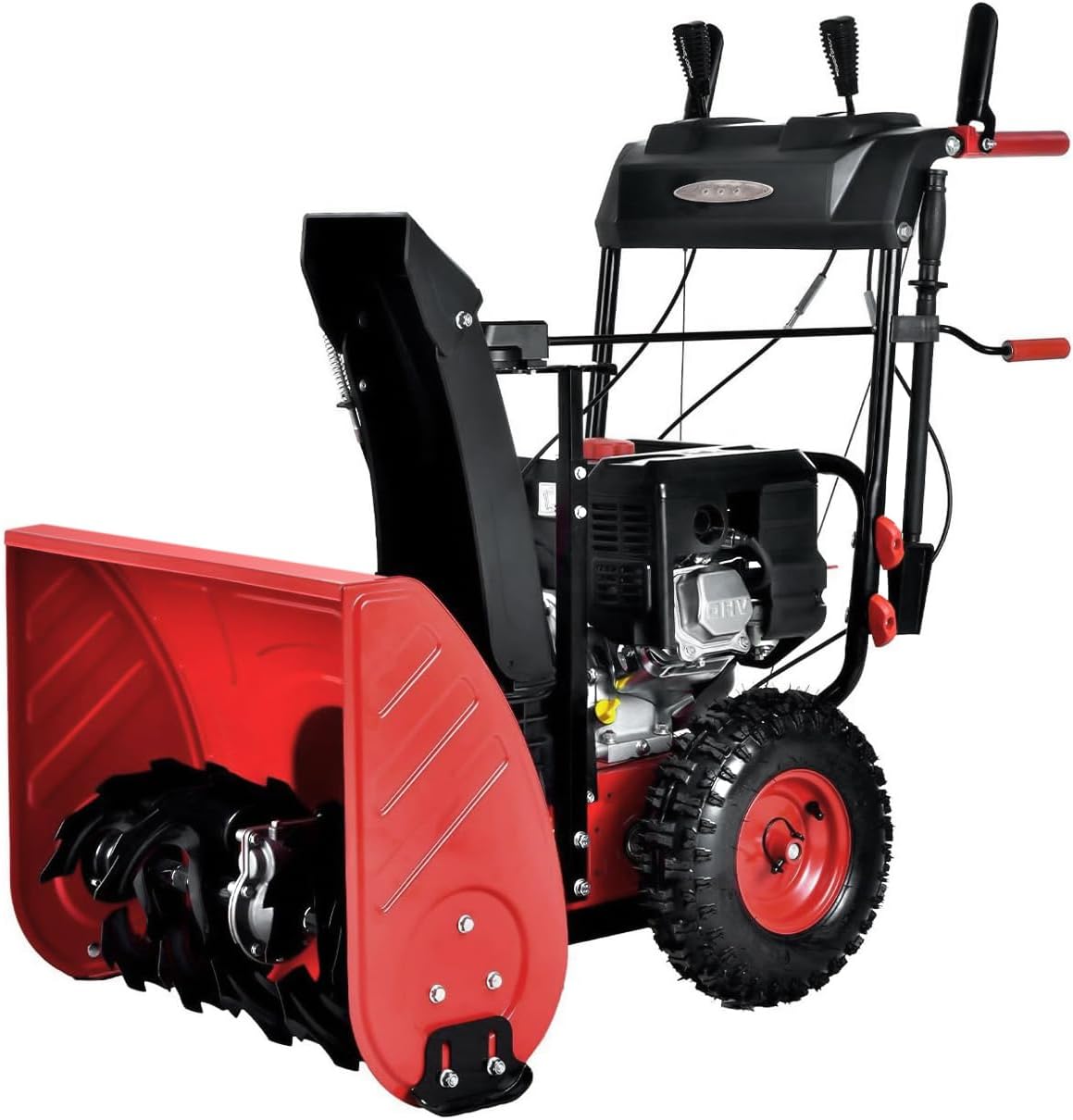 PowerSmart 24-Inch 2-Stage Self-Propelled Gas Snow Blower 212cc Engine with Electric Start, LED Light