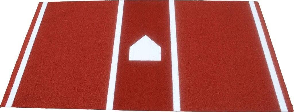 PREMIUM PRO TURF 12′ X 6′ Baseball/Softball Hitting Mat Clay/Dirt Color- Foam Backing & Permanent Plate