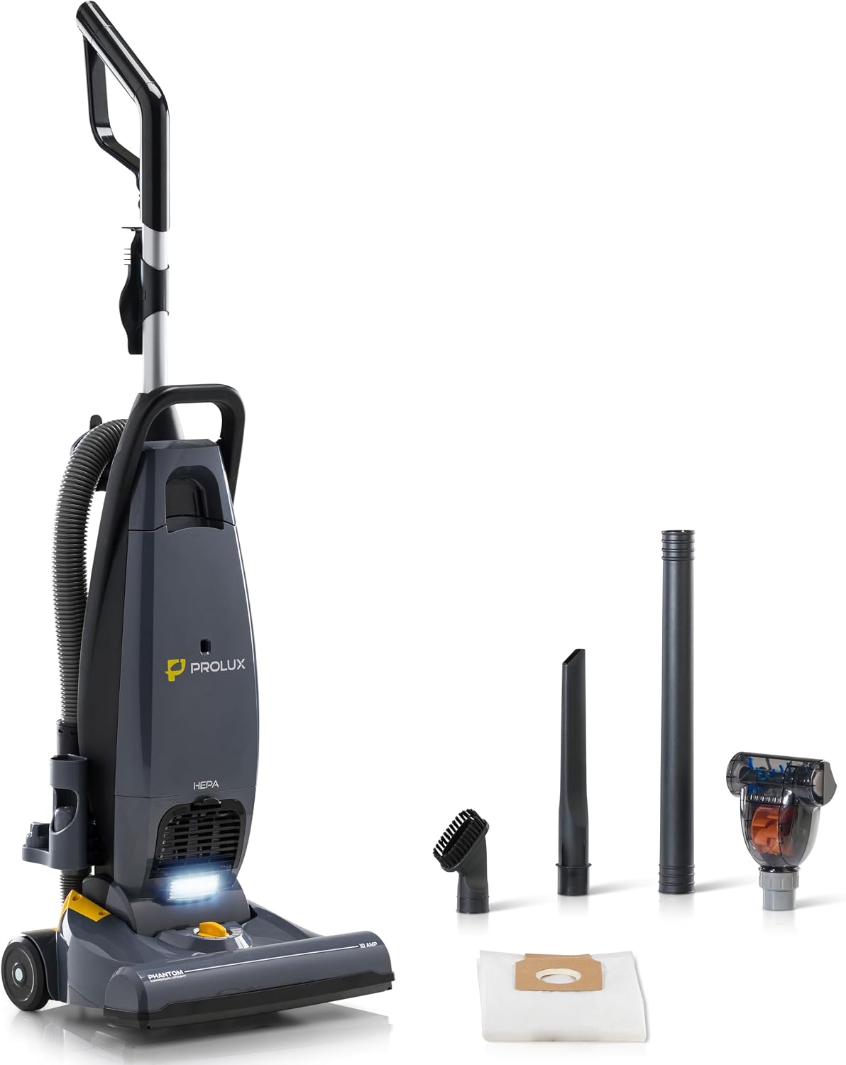 Prolux Phantom Pro Upright Vacuum, Commercial Grade, HEPA Filtration, High Suction, Bagged, 12lbs, For Business & Industrial