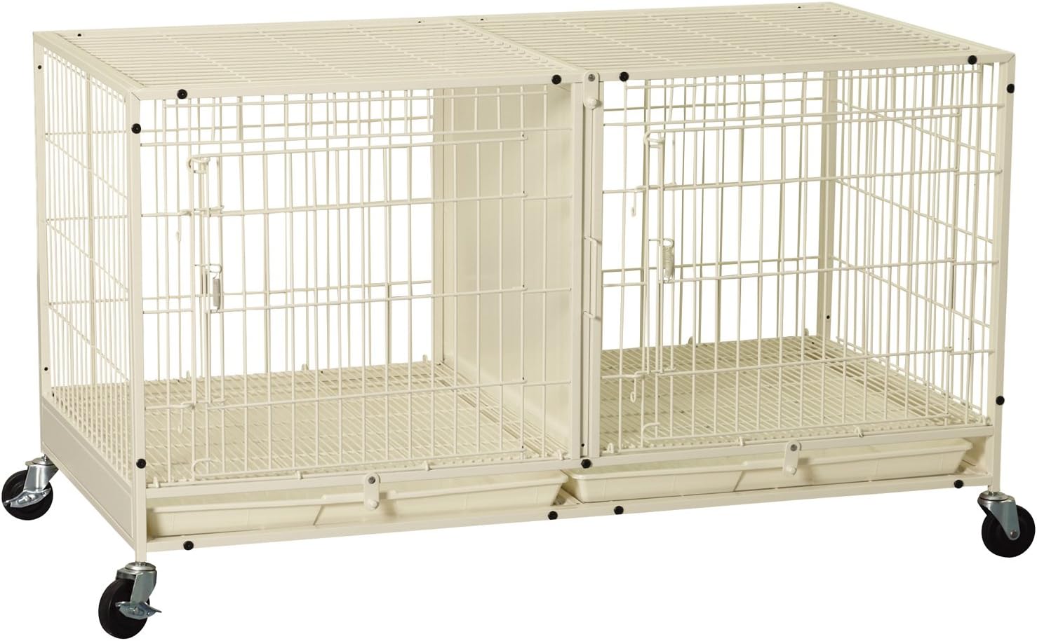ProSelect Steel Modular Pet Cage with Plastic Tray, Ivory