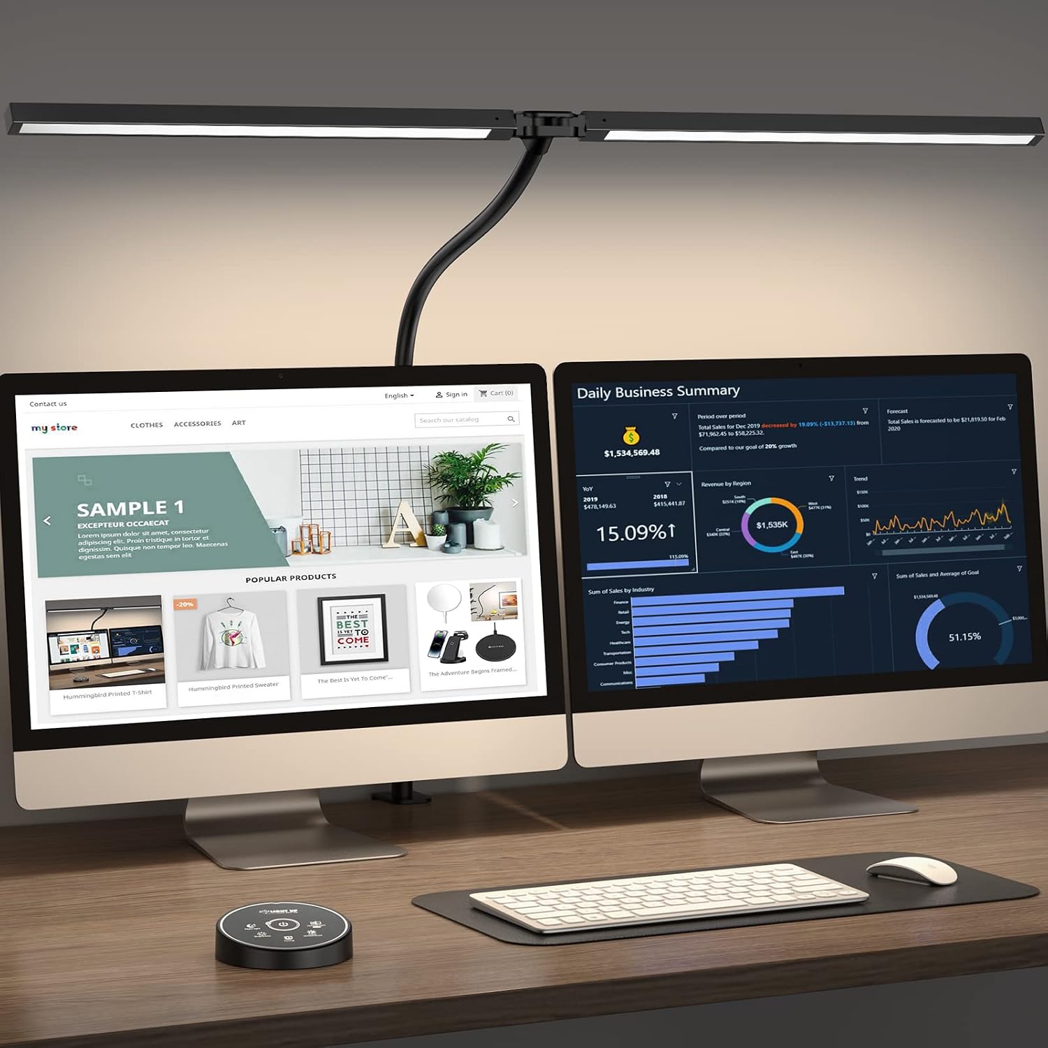 Pzloz Led Desk Lamp for Office Home – Eye Caring Architect lamp with Clamp