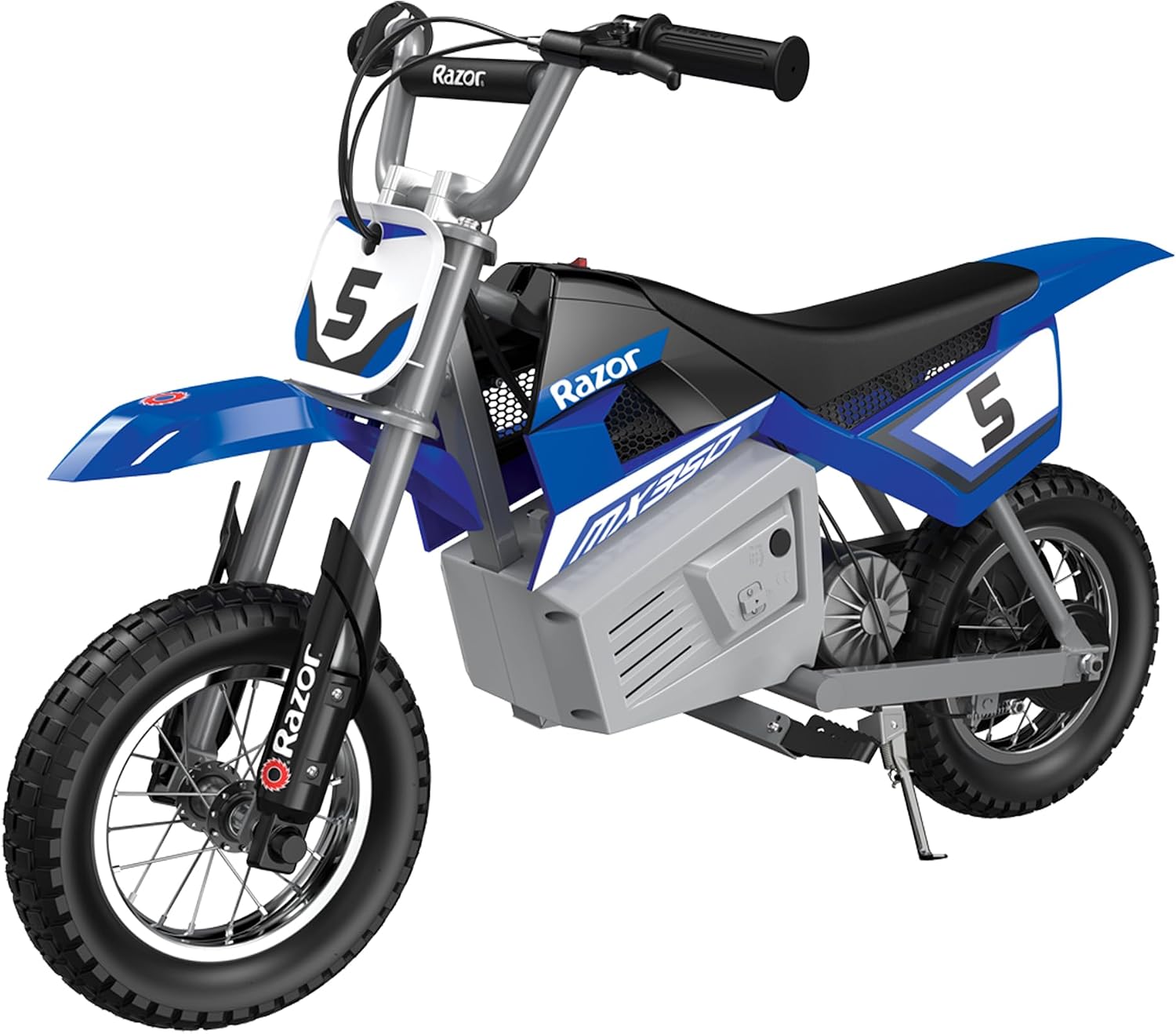 Razor MX350 Dirt Rocket Electric Bike for Kids 8+ – 24V, 14MPH, 30 Min Ride, 140 lb Max, Twist Throttle, 12” Tires, Blue