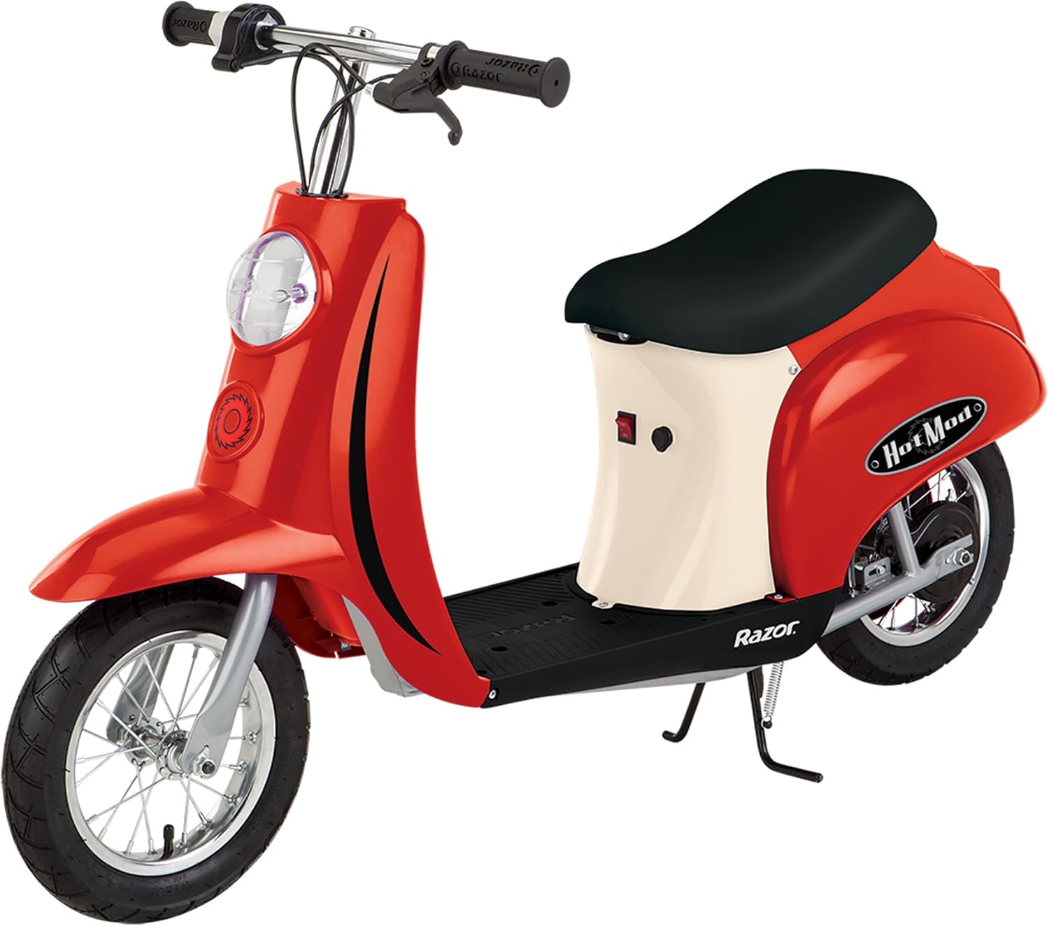 Razor Pocket Mod Miniature Euro 24V Electric Kids Ride On Retro Scooter, Hot Mod