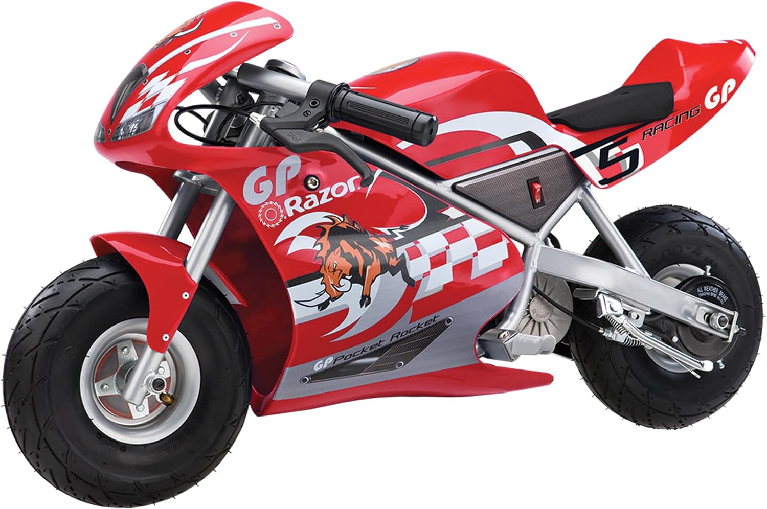Razor Pocket Rocket Electric Mini Bike, Age 13+, 15 Mph, 30-Min Run, 175lb Max, Red