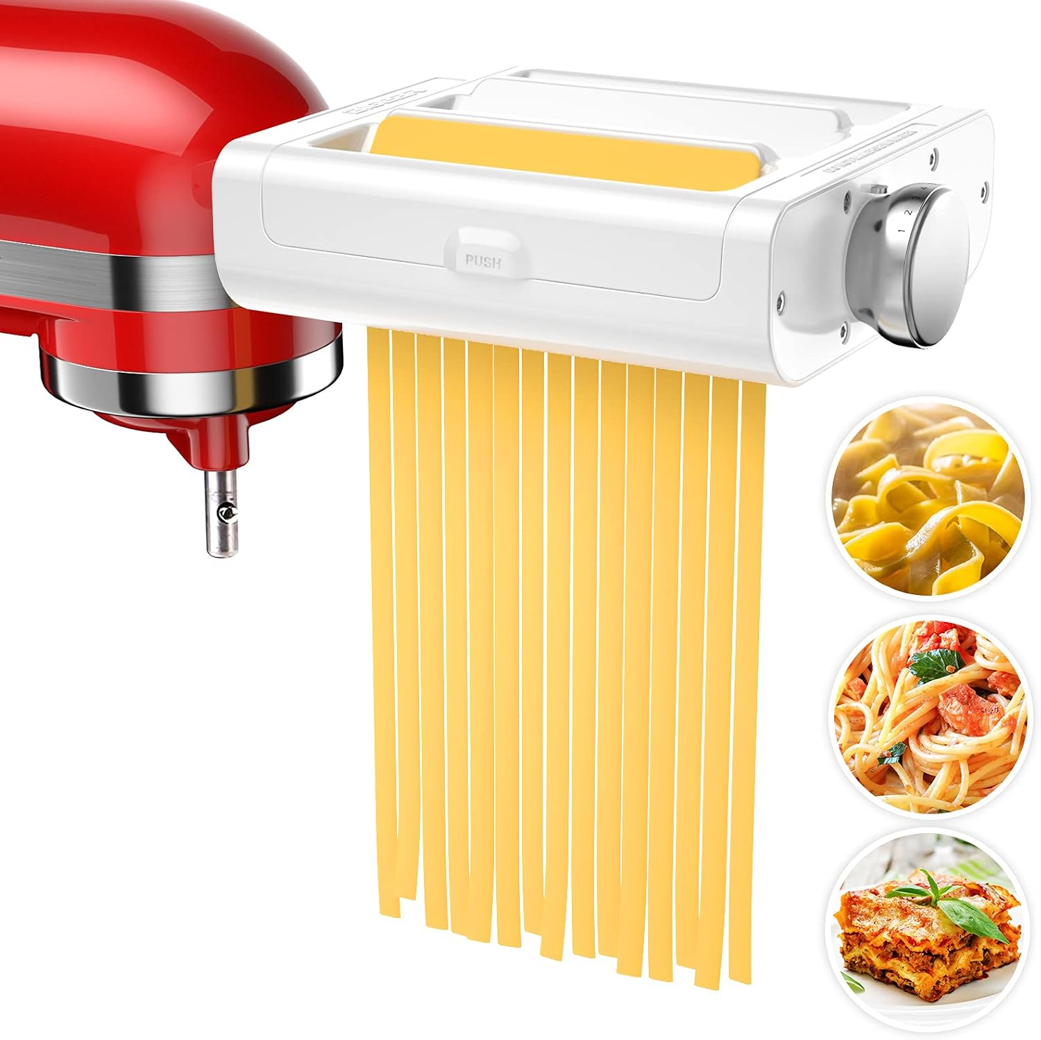 RETHONE Pasta Maker Attachment for KitchenAid Stand Mixers -3 in 1 Set Pasta Attachments