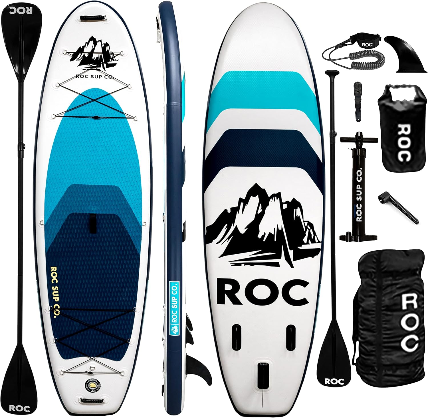 Roc Inflatable SUP – Stable, Wide Paddle Board with Non-Slip Deck & Premium Accessories for Youth & Adults – Royal