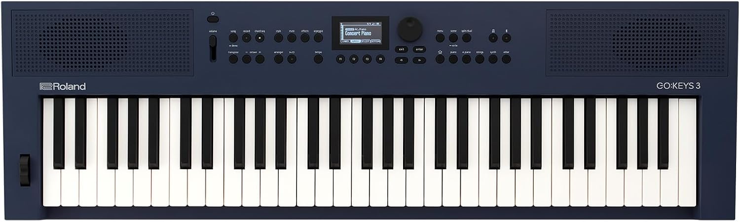 Roland GO:KEYS 3, 61-Key Music Creation Keyboard with Stereo Speakers, Bluetooth Audio/MIDI – Midnight Blue
