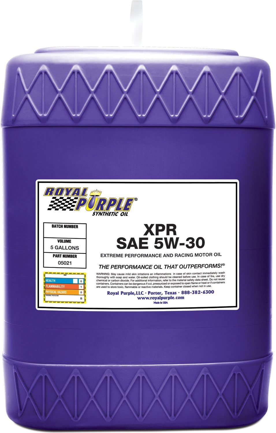 Royal Purple 05021 XPR 5W-30 Extreme Performance Synthetic Racing Motor Oil – 5 Gallon