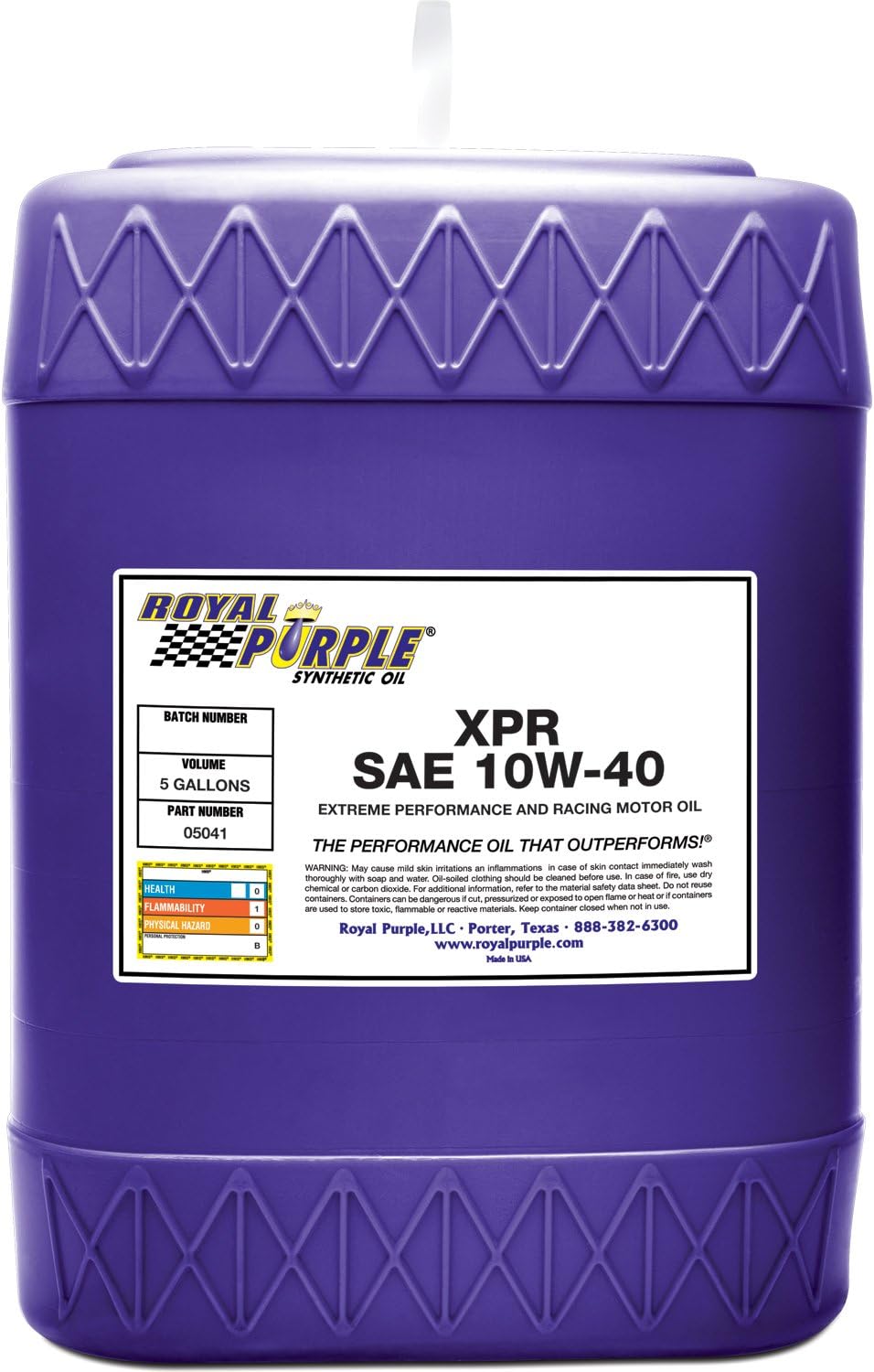 Royal Purple 05041 XPR 10W-40 Extreme Performance Synthetic Racing Motor Oil – 5 Gallon