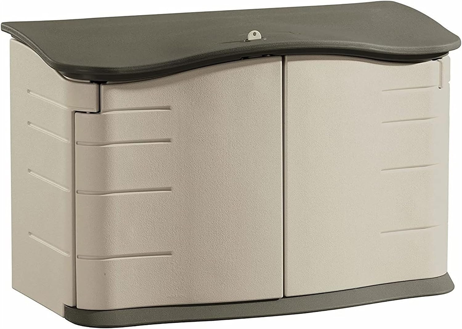Rubbermaid 4.5×3 Ft Horizontal Outdoor Storage Shed – Weather-Resistant Resin with Floor for Tools, Pool & Patio Use
