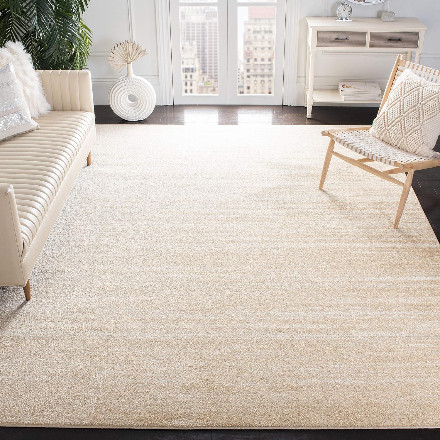 SAFAVIEH Adirondack X-Large 12×15 Champagne Cream Area Rug – Modern Ombre Design, Non-Shedding, Easy Care for Living Room