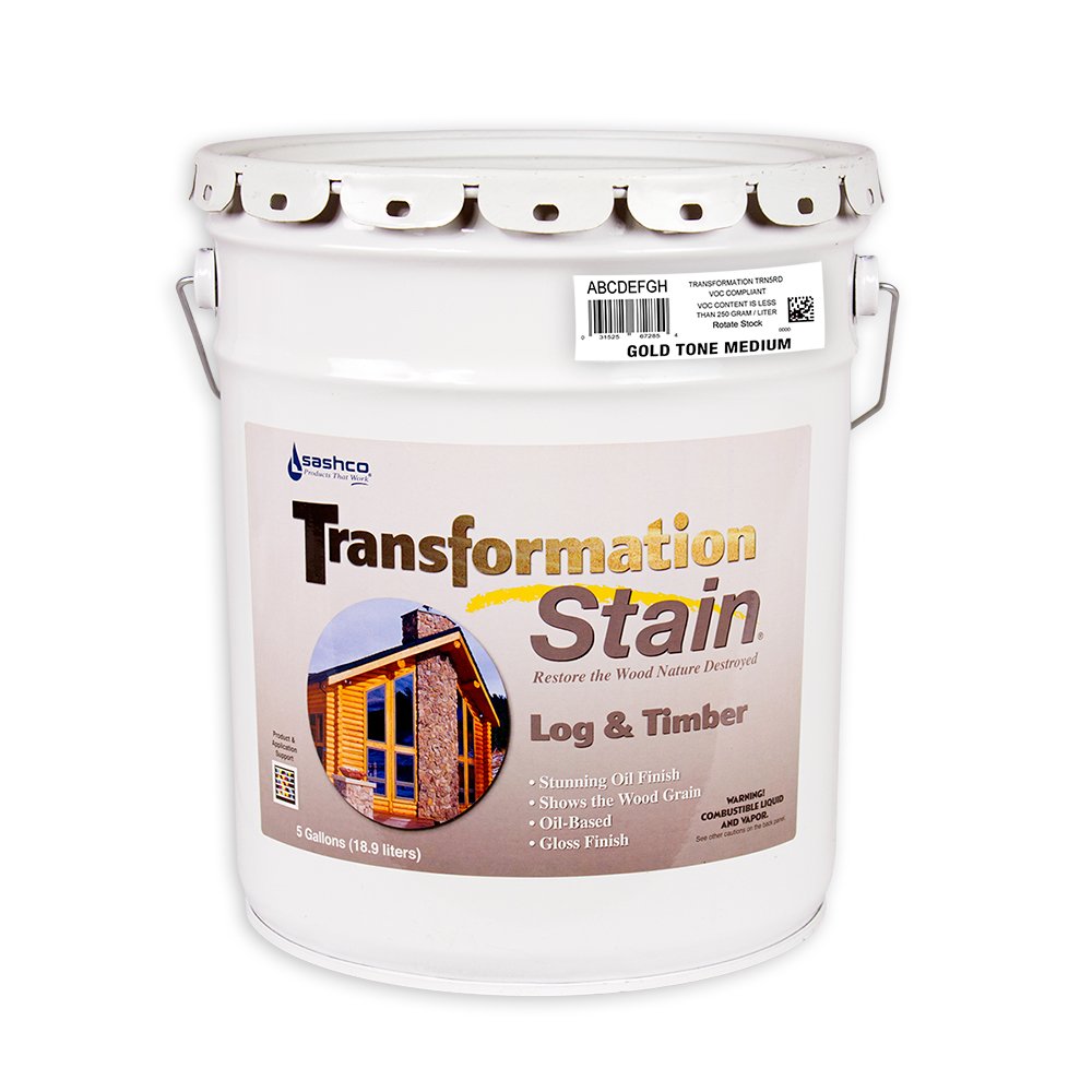 Sashco Transformation Log and Timber Stain, 5 Gallon Pail, Gold Tone Medium (Pack of 1)