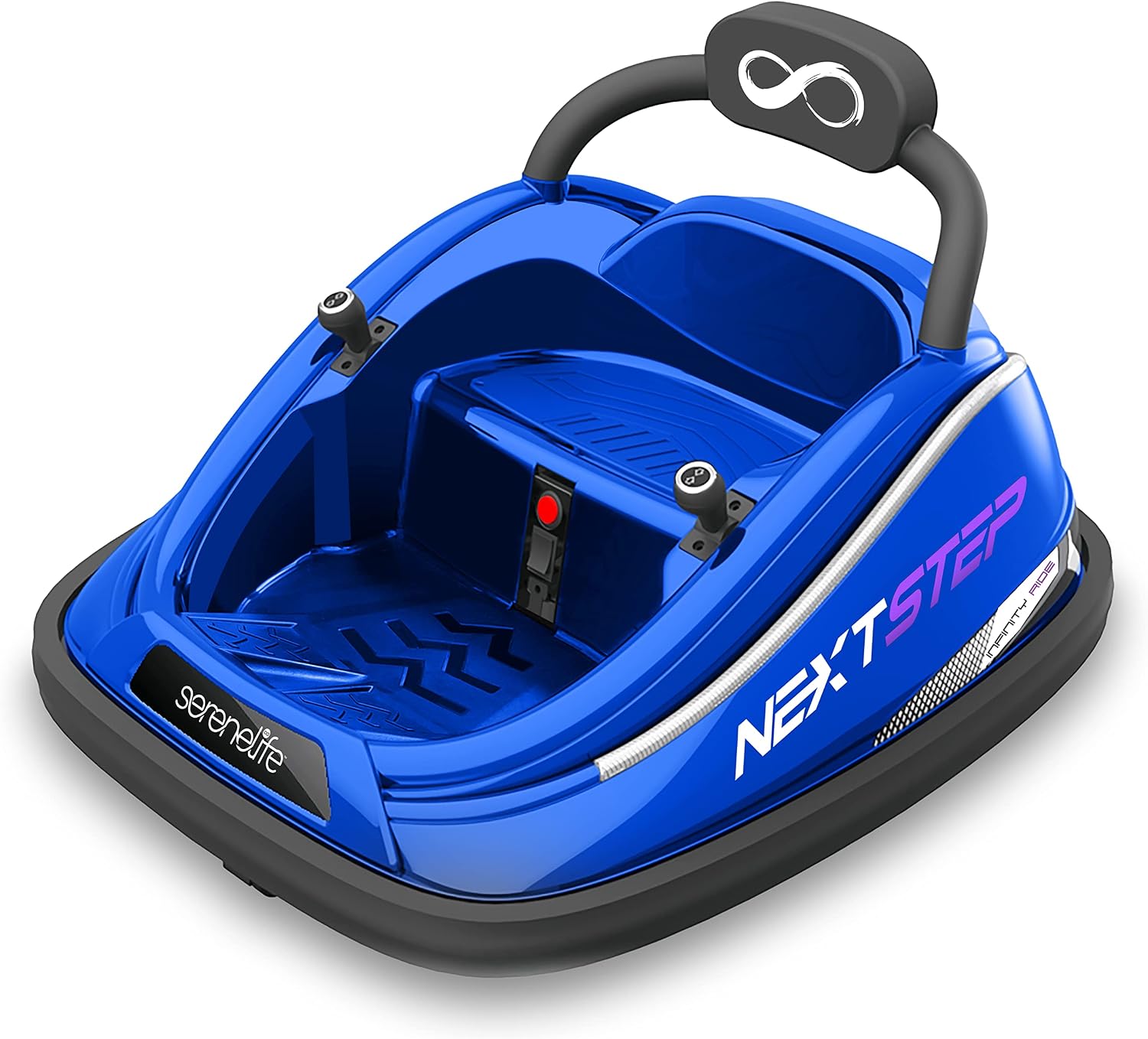 SereneLife 12V Electric Bumper Car for Kids – Remote Control Option, 360° Spin, LED Lights, Safety Belt, Kids Toddler Baby Bumper Car 3-8 Years