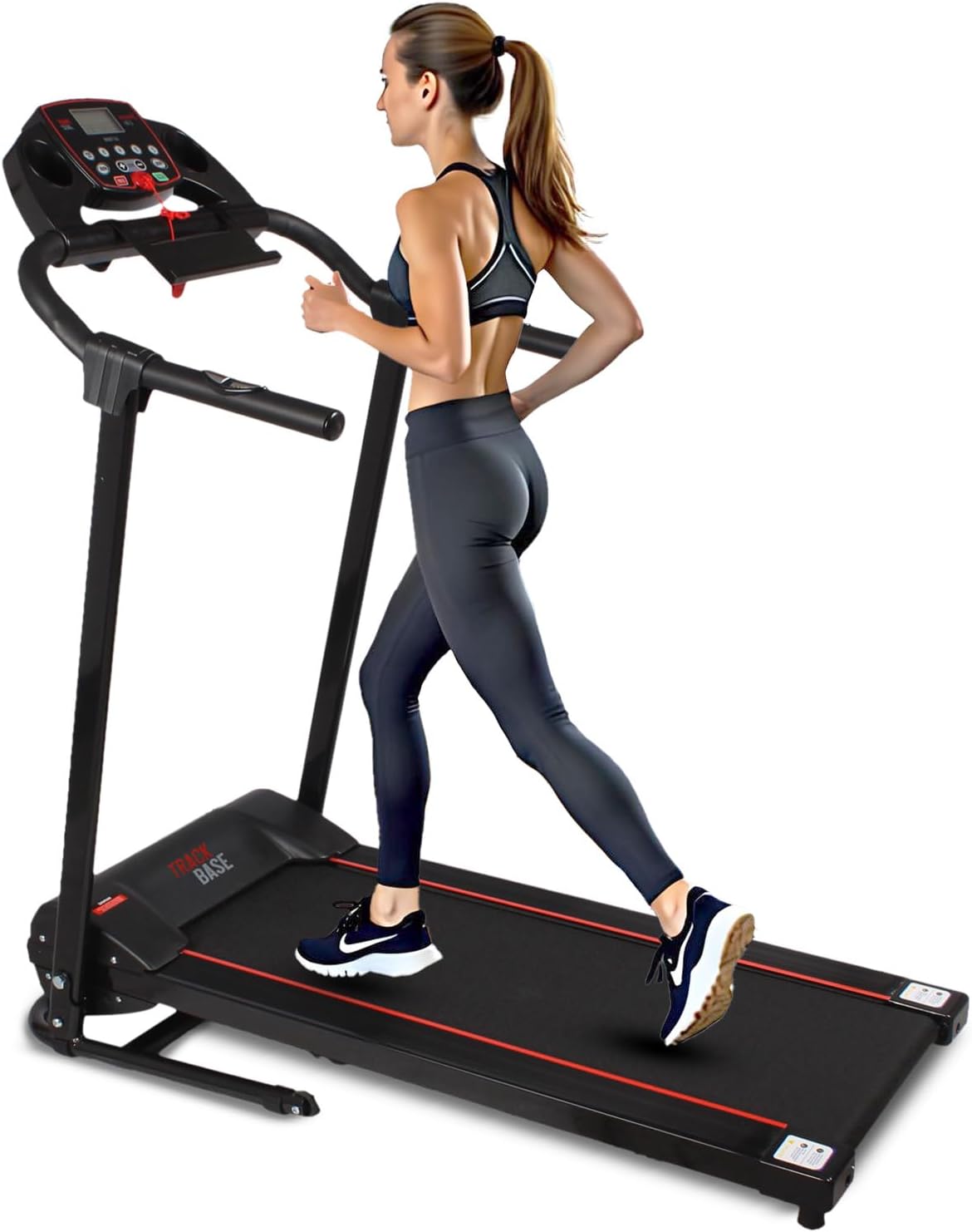 SereneLife Electric Folding Treadmill SLFTRD18 – Compact Fitness Machine with Bluetooth, Manual Incline & App Sync for Home Workouts