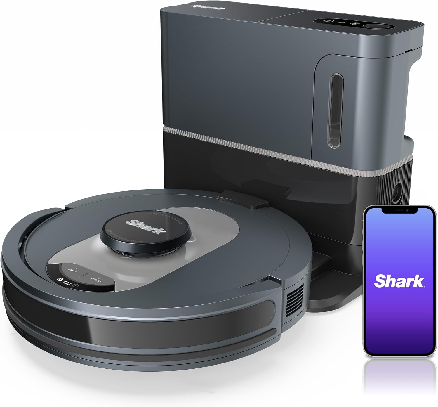 Shark UR2500SR AI Ultra Robot Vacuum, Self-Empty Base (30-Day), LIDAR Nav, Alexa Compatible, Wi-Fi, Black