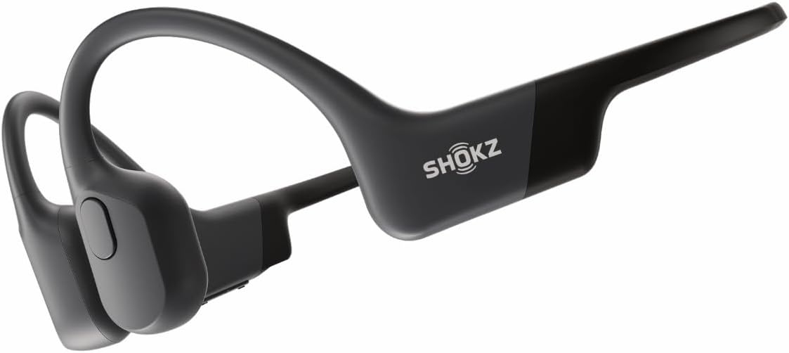 Shokz OpenRun Bone-Conduction Open-Ear Sport Headphones with Microphones, Black (VXLS803STBKUS)