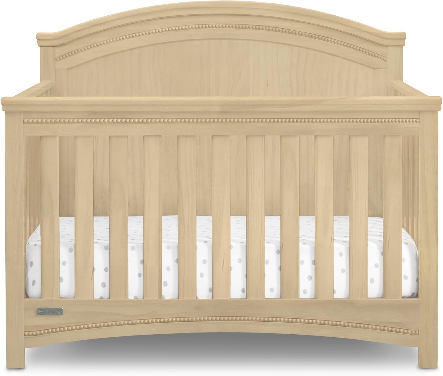 Simmons Kids SlumberTime Emma 4-in-1 Convertible Baby Crib N More – Greenguard Gold Certified, Natural Sandstone