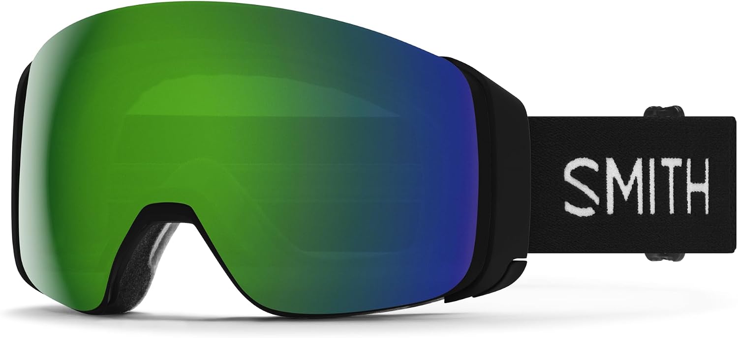 SMITH 4D MAG Snow Goggles with Everyday Lens & BirdsEye Vision, for Men & Women – Black/Sun Green Mirror/Storm Rose Flash