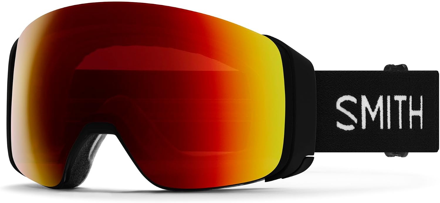 SMITH 4D MAG Snow Goggles with Everyday Lens & BirdsEye Vision, for Men & Women – Black/Sun Red Mirror/Storm Yellow Flash