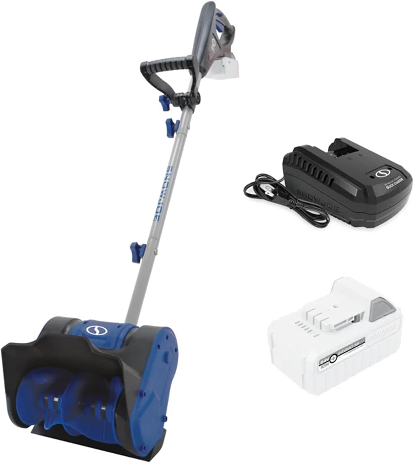Snow Joe 24V Cordless Snow Shovel Kit w/ 5Ah Battery & Charger, 400W Motor, 10″ Clearing Width – 24V-SS10-XR