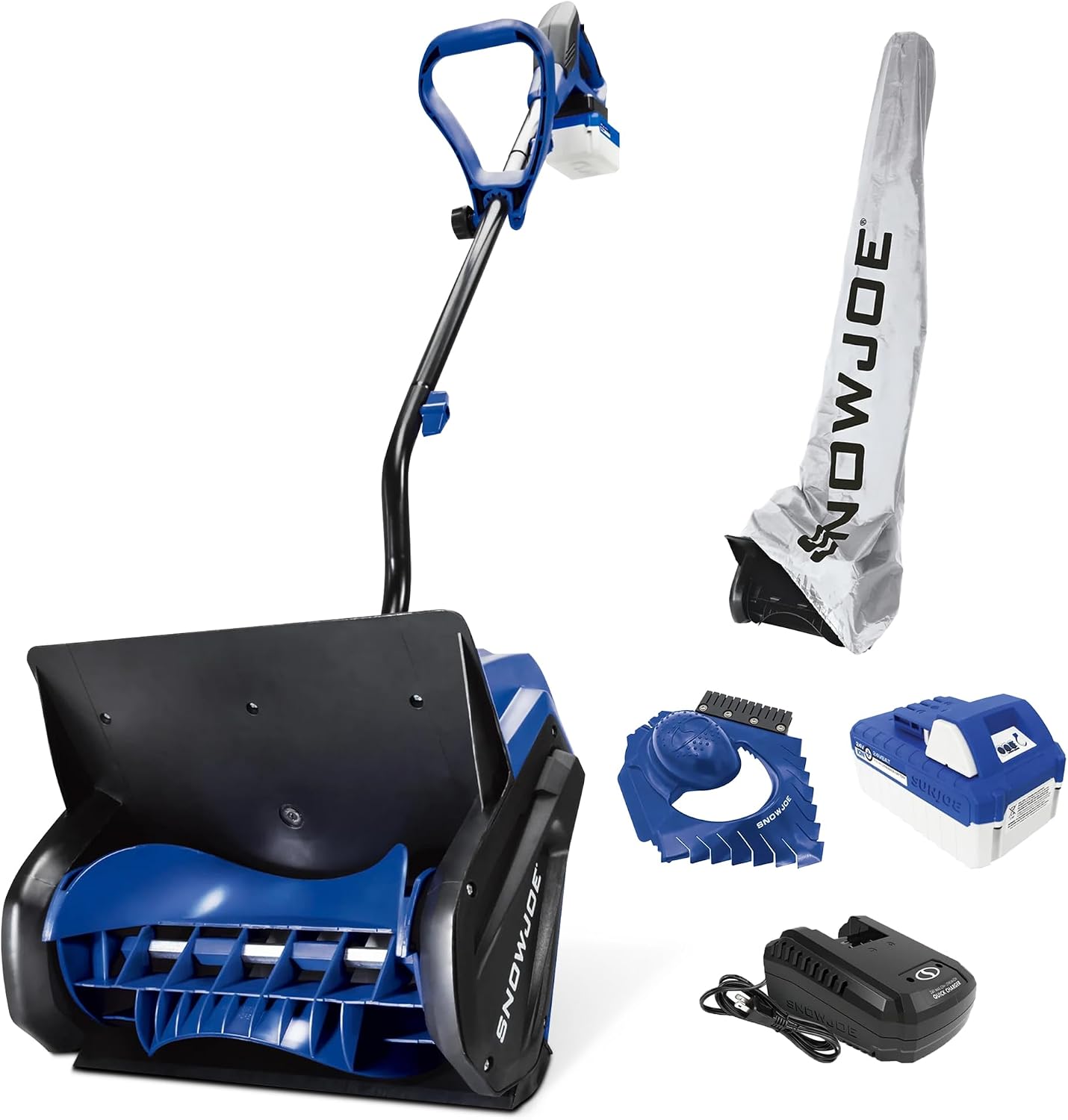 Snow Joe Cordless Electric Snow Shovel Kit with Cover & Scraper, Clears Up to 1,620 Lbs, 13-Inch Clearing Path, 400W Motor – 24V-SS13-TV1
