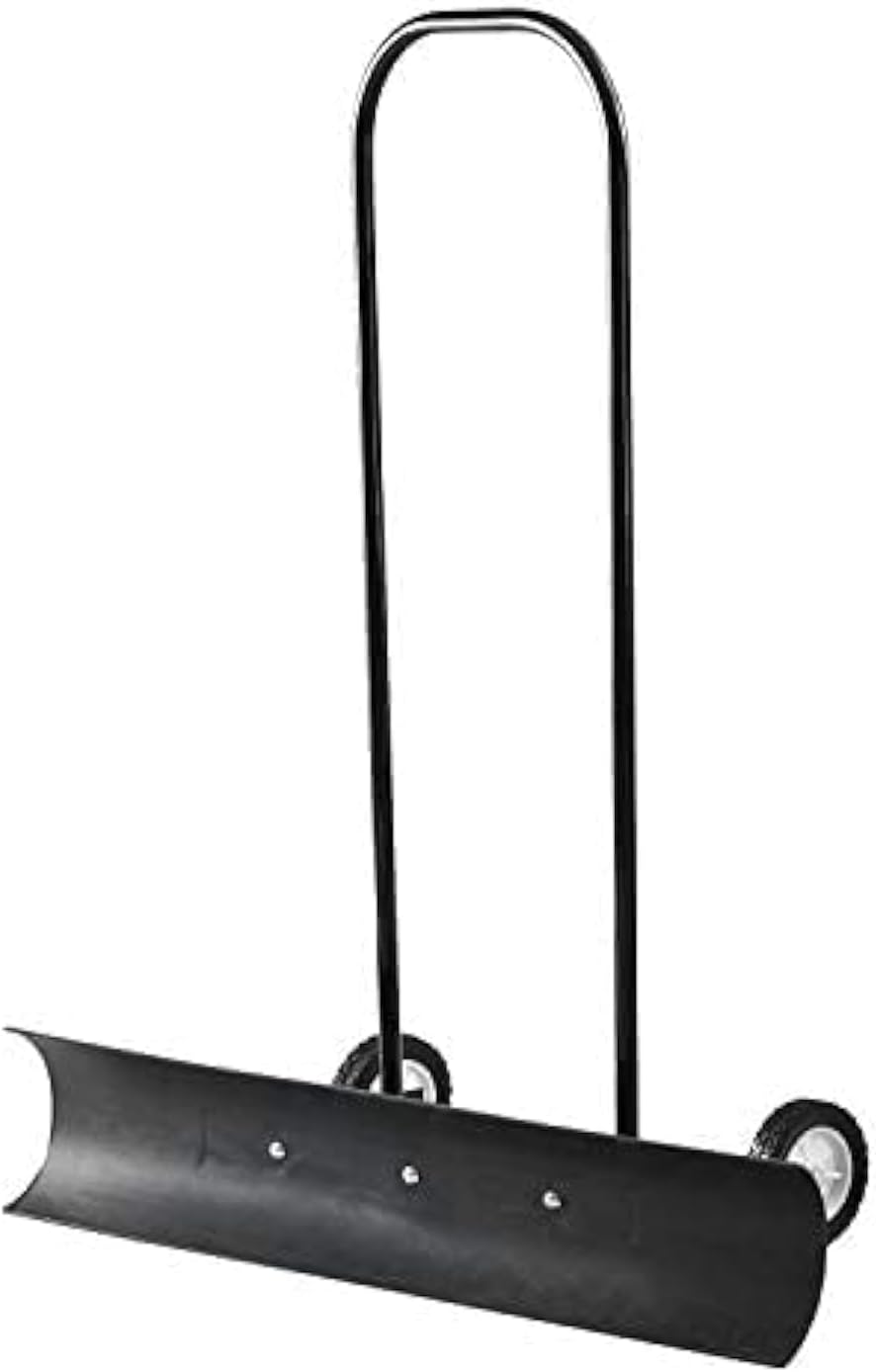 Snowcaster 70SNC 36-inch Bi-Directional Wheeled Snow Shovel Pusher and Barn Shovel, 10.5″ x 36 “, Black
