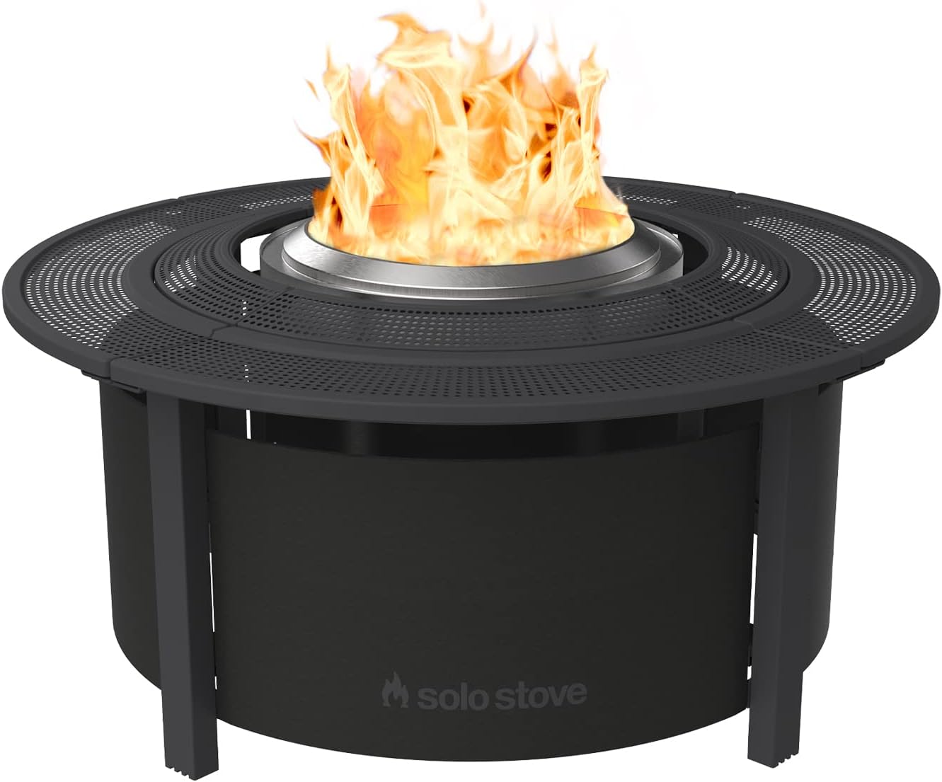 Solo Stove 42 Inch Fire Pit Surround Tabletop – Powder-Coated Steel and UV-Resistant Outdoor Fabric, Black