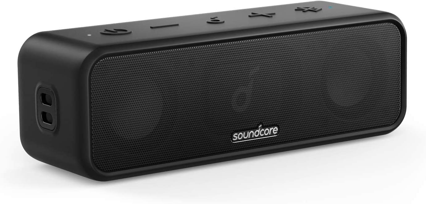 Soundcore Anker 3 Portable Bluetooth Speaker – Wireless, IPX7 Waterproof, 24H Playtime, Pure Titanium Diaphragm Drivers, PartyCast, BassUp