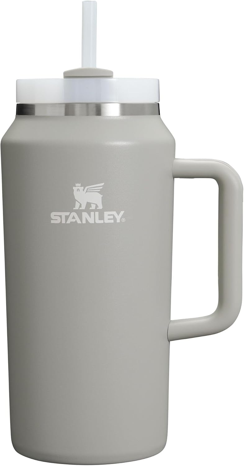 STANLEY Quencher H2.0 Tumbler with Handle & Straw 64 oz, Flowstate 3-Position Lid Insulated Stainless Steel Cup, BPA-Free – Ash