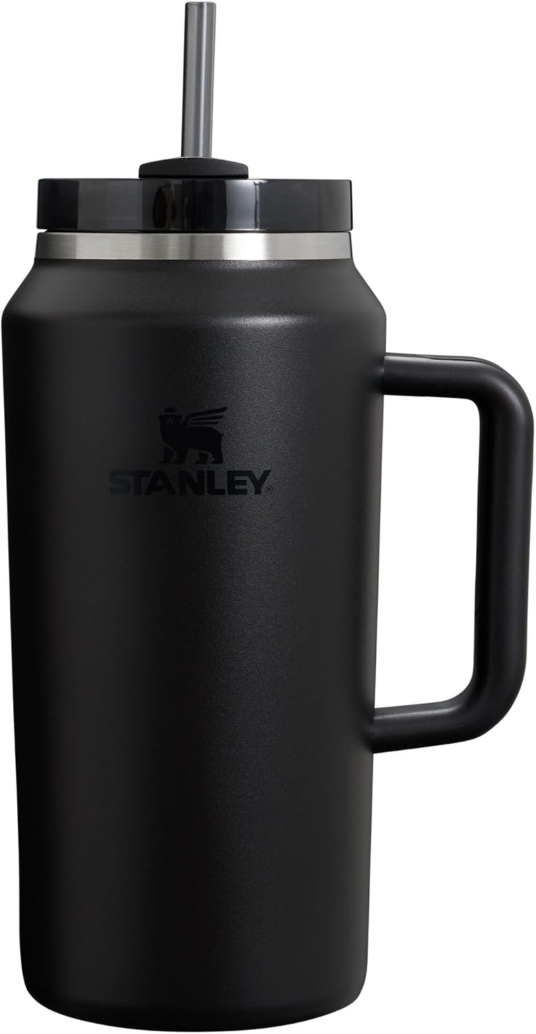 STANLEY Quencher H2.0 Tumbler with Handle & Straw 64 oz, Flowstate 3-Position Lid Insulated Stainless Steel Cup, BPA-Free – Black 2.0