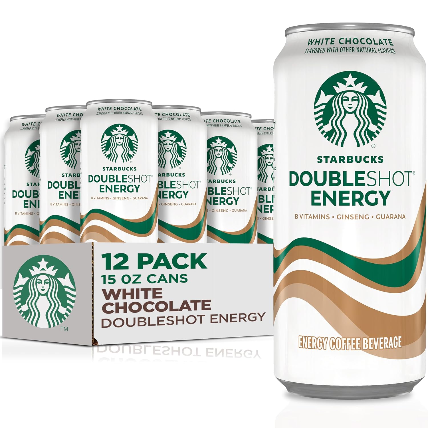 Starbucks, Doubleshot Energy Drink, White Chocolate, 15 Fl Oz (Pack of 12)