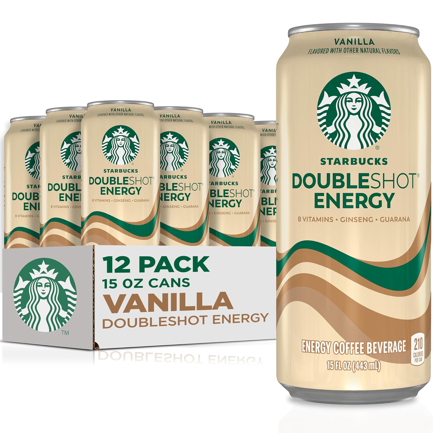 Starbucks Doubleshot Energy Espresso Coffee, Vanilla, 15 oz Cans (12 Pack) (Packaging May Vary)