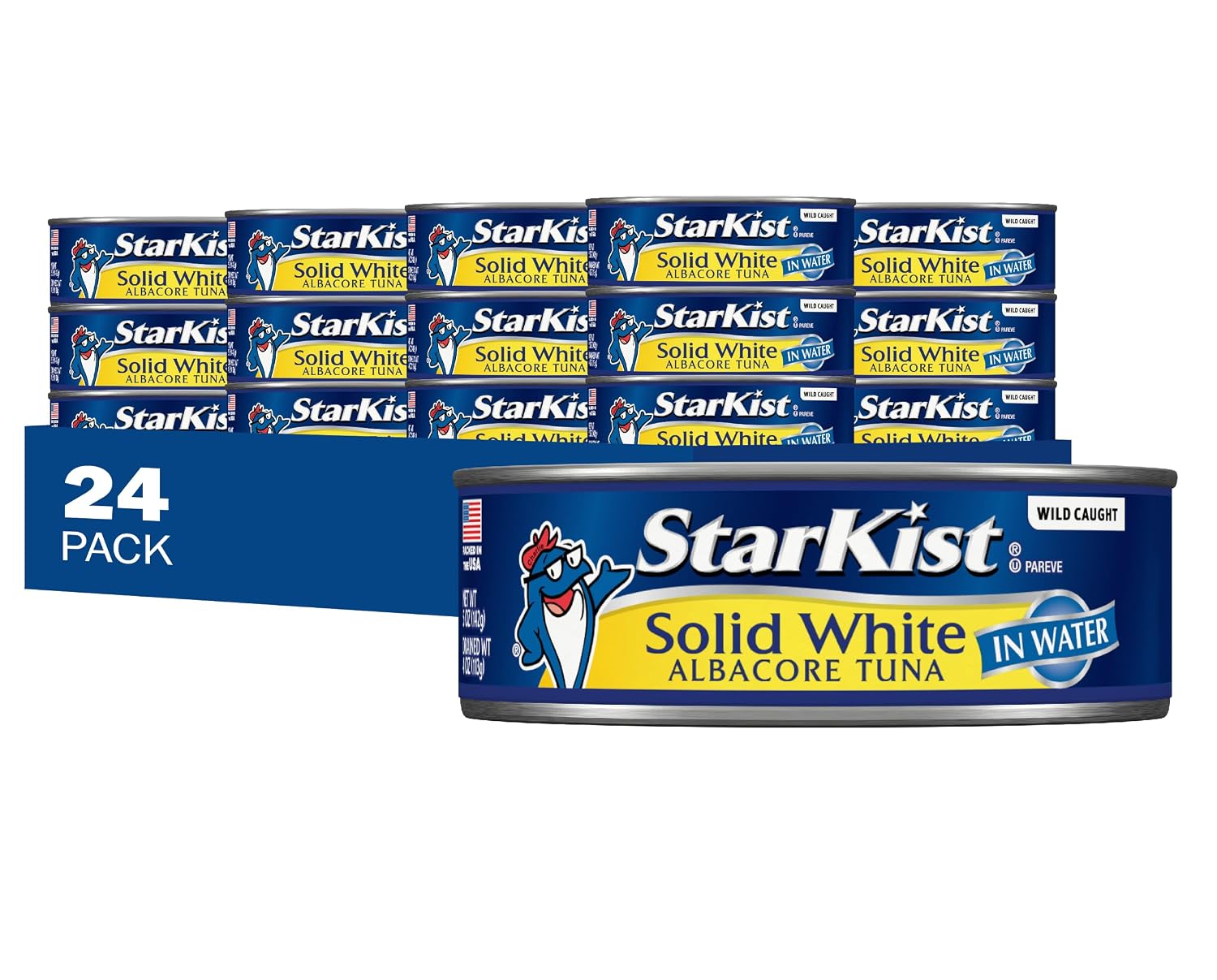 StarKist Solid White Albacore Tuna in Water, 5 oz (24 Pack) Canned Tuna Fish, Wild Caught, Gluten Free