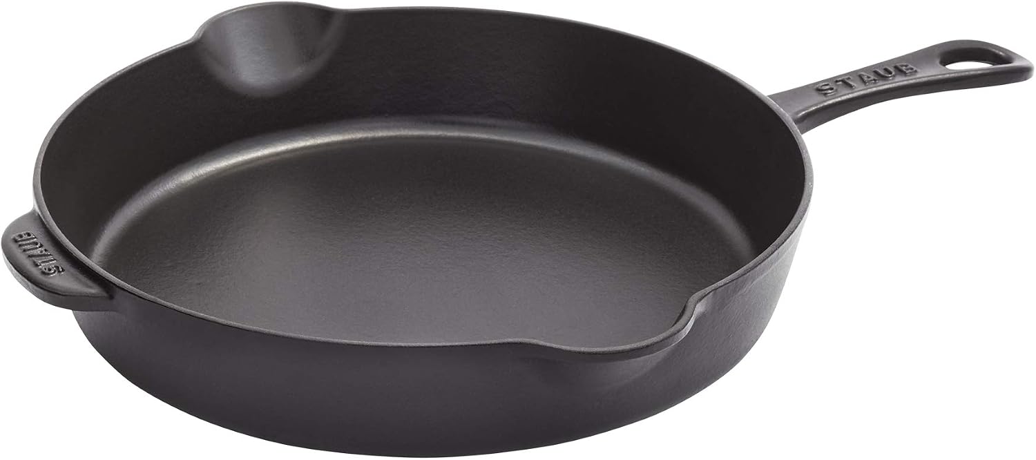 Staub Cast Iron 11-inch Traditional Skillet – Matte Black, Made in France