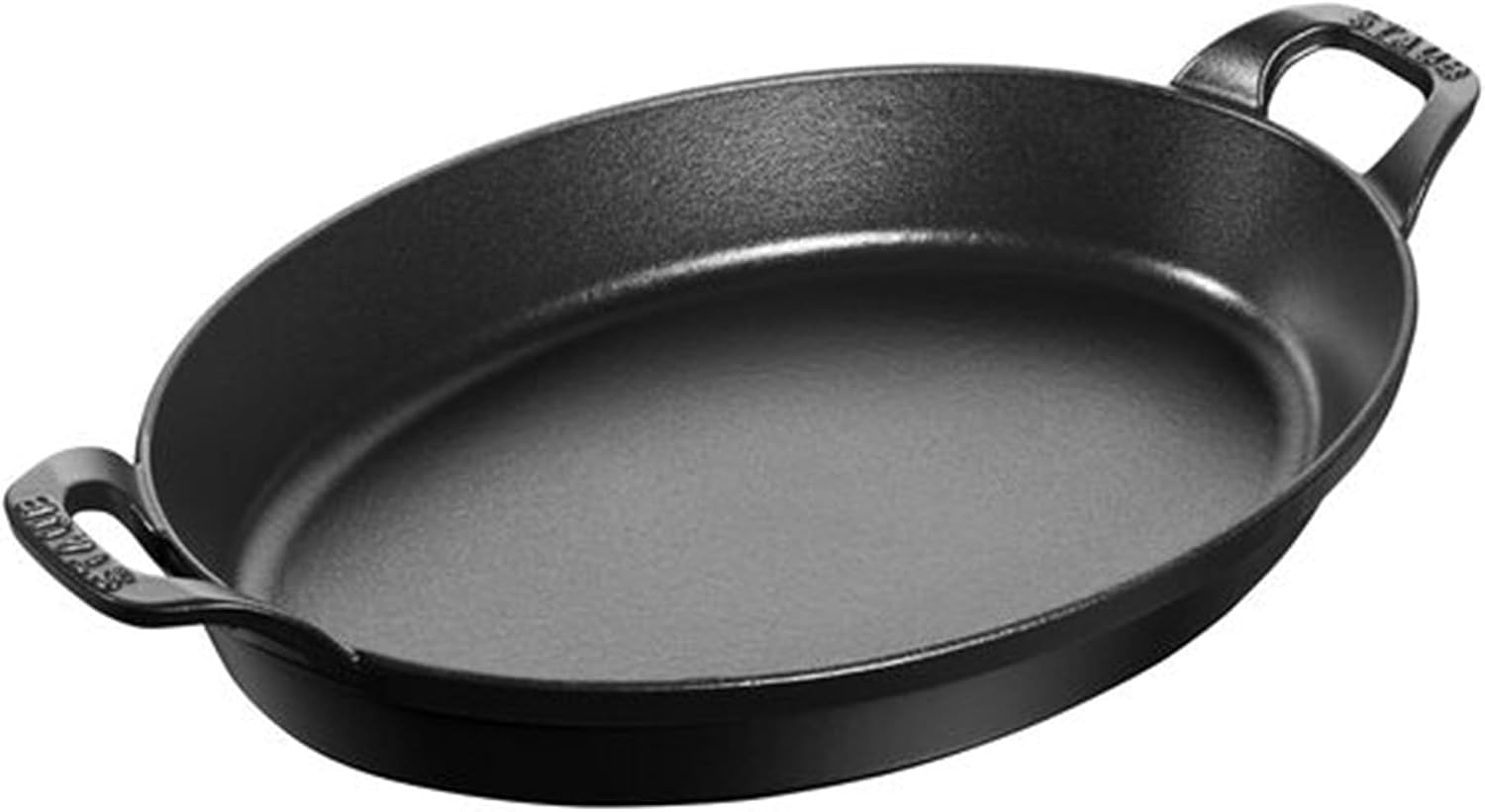 Staub Cast Iron 12.5-inch x 9-inch Oval Baking Dish – Matte Black, Made in France